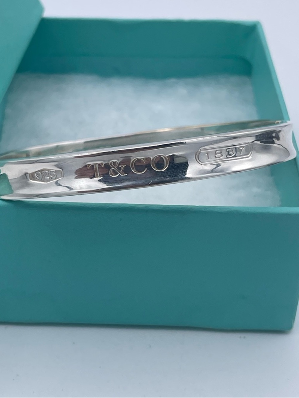 Tiffany & Co. 1837 Sterling Silver 925 Hinged Bangle Bracelet Vintage 1997 - Picture 7 of 12